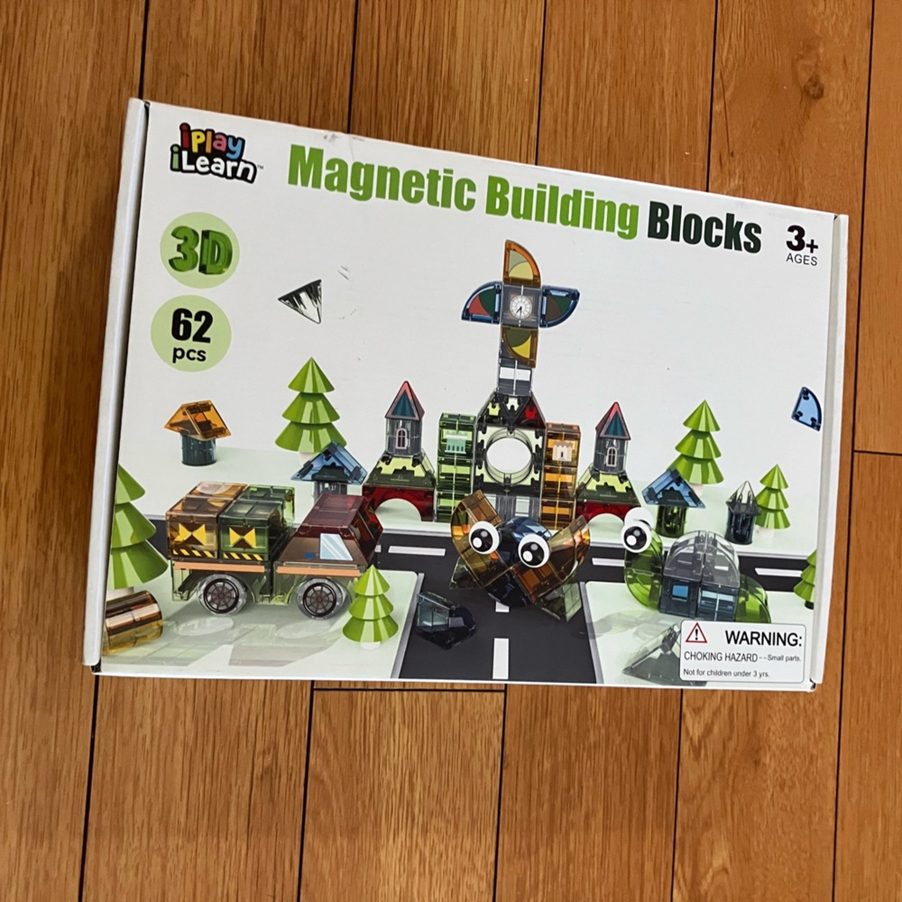 iPlay, iLearn Kids Magnetic Blocks, 62 PCS Magnet Stacking Block Building. NEW - Picture 8 of 11